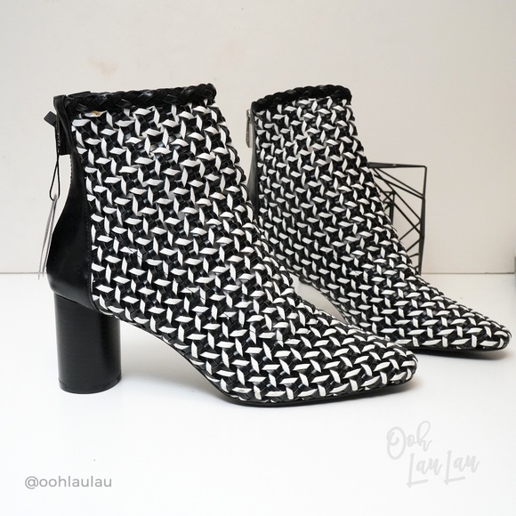 Zara Shoes - NWT Zara Woven Two Tone Ankle Booties